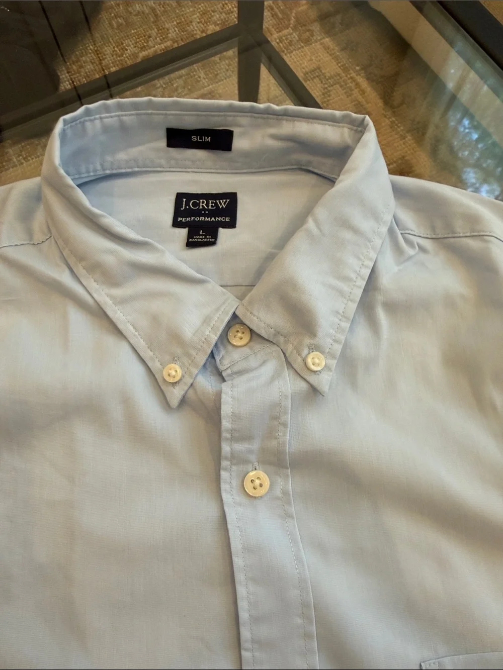 J. Crew Performance Material short sleeve button up.
